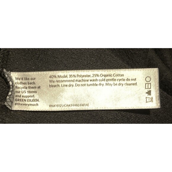 EILEEN FISHER Black Knit Organic Cotton Blend Cardigan Lagen Minimalist L - Picture 7 of 7